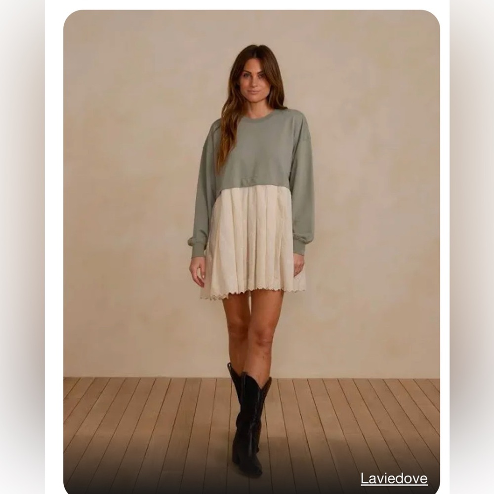 RYLEE AND CRU LAUREL SWEATSHIRT DRESS- MEDIUM